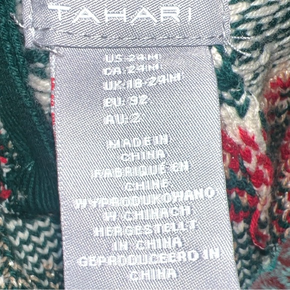 Tahari Baby Girls Fair Isle Christmas Sweater Dress & Tights | NEW/NWOT!!🎄🎄 - Picture 4 of 6